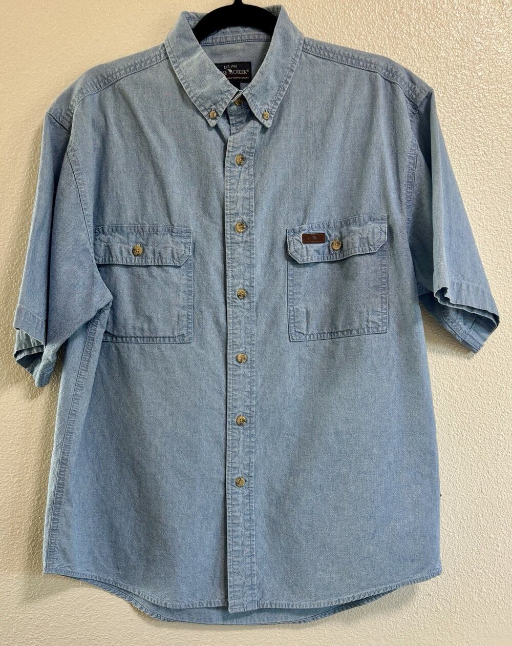 MOOSE CREEK BUTTON UP SHIRT 100% Cotton Work Wear Camp Outdoor Mens Size M